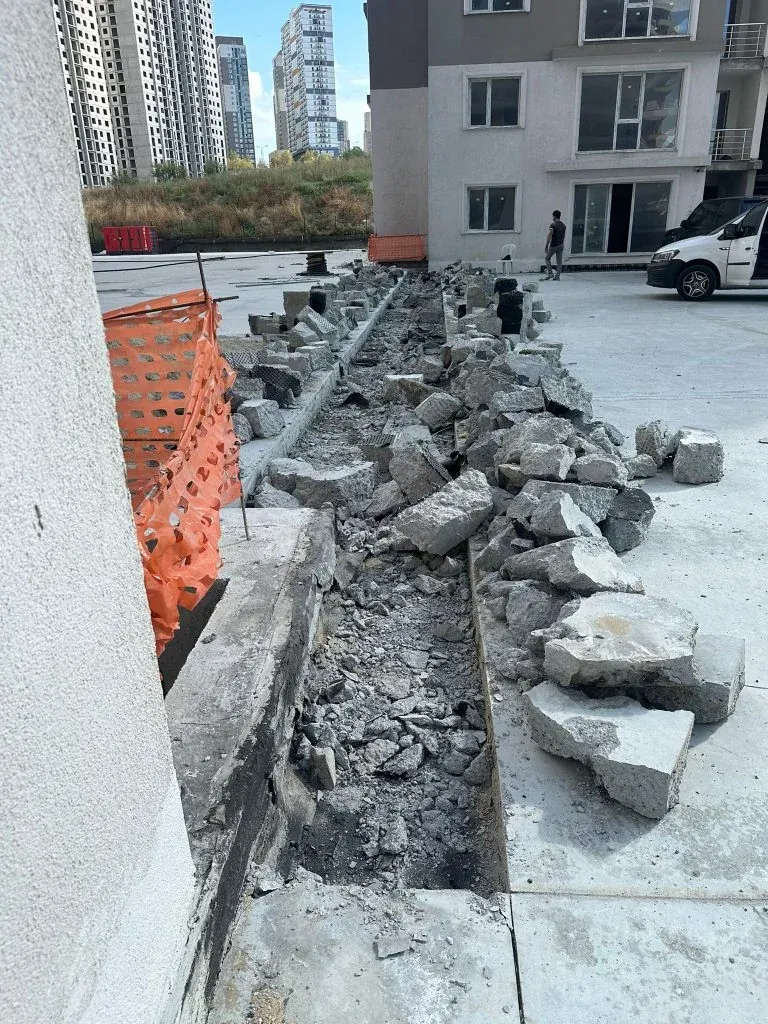 Kompresörlü beton kırma saha uygulaması