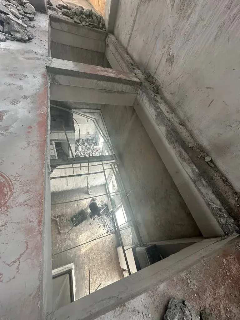 Merdiven ve şaft alanında beton kesme uygulaması